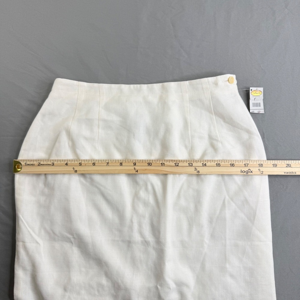 Talbots Petites White Linen Blend Maxi Skirt Size 6P Italian Fabric NWT - Picture 10 of 12